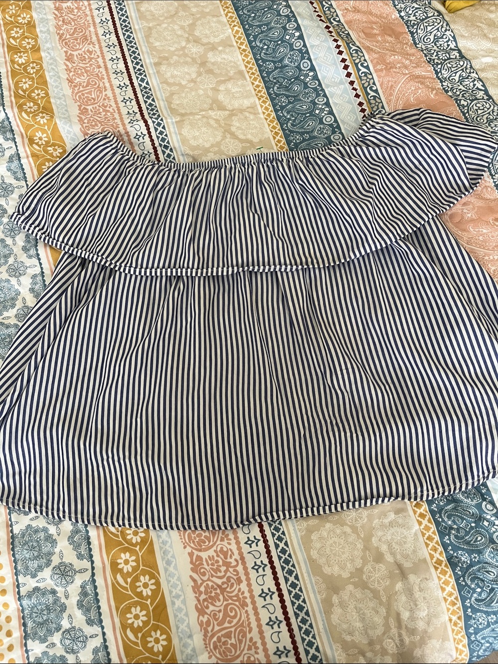 Rue21 Navy and White Striped Off-Shoulder Camisole - Picture 3 of 4